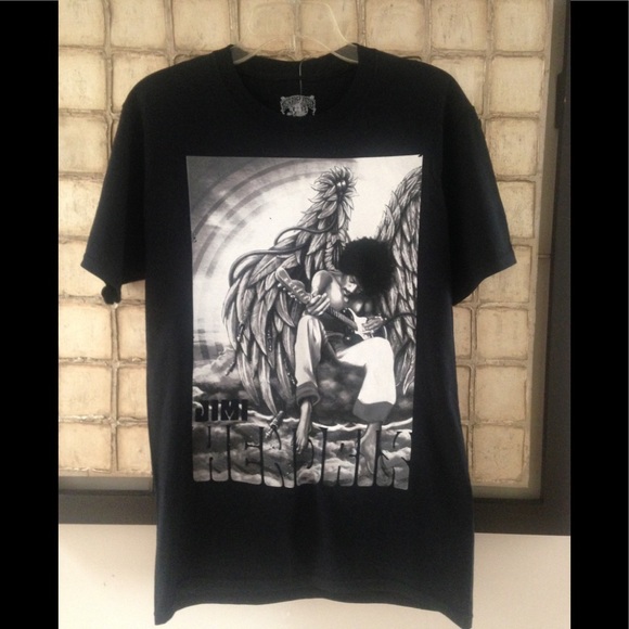 Purple Haze Properties Other - Jimi Hendrix Black & White Impronted T-Shirt